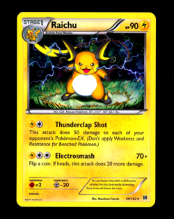 2015 Pokemon RAICHU Breakthrough Set CRACKED ICE HOLO Rare XY Series Card 49/162 - Image 1