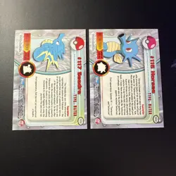 POKEMON 2000 TOPPS TV ANIMATION #116 HORSEA/Seadra HOLO CARD BLUE LOGO - Image 2