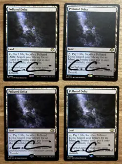 4x POLLUTED DELTA SIGNED OSTROWSKI ENG mtg Magic The Gathering Fecth - Image 1