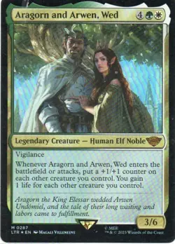 MTG: Lord of the Rings: Foil Aragorn and Arwen, Wed: Lightly Played Condition - Image 1