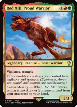 Red XIII, Proud Warrior - Final Fantasy Commander (FIC) 91 NM MTG Magic - Image 1
