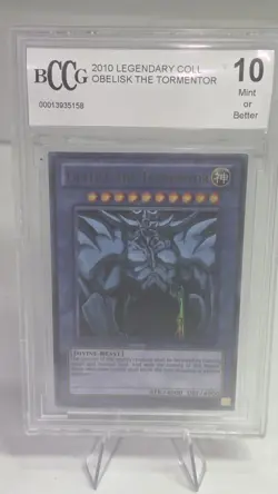 2010 Yu-Gi-Oh Obelisk the Tormentor LC01-EN001 Legendary Collection BCCG 10 Gem - Image 1