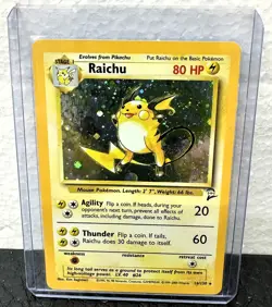 Raichu 16/130 - Base Set Unlimited - WOTC Holo Rare Pokemon Card - Vintage - HP - Image 1