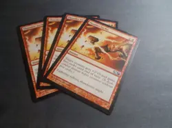 Thunder Strike x4 MTG Core Set 2011 Red Common Instant LP - Image 1