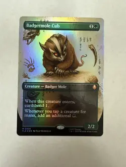 MTG BADGERMOLE CUB Foil (Borderless ) | NM (0326) Avatar The Last Air Bender - Image 1