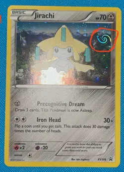 🌀Jirachi Cosmos Holo XY195 Black Star Promo 2017 Pokemon HD GALAXY SWIRL 7🌀 - Image 1