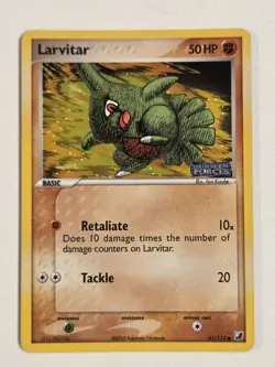 Larvitar 61/115 Reverse Holo Rare Vintage Pokemon Unseen Forces 2005 Stamped VLP - Image 1