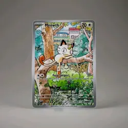 Pokemon TCG Meowth 106/094 Mega Evolution Phantasmal Flames Illustration Rare - Image 1