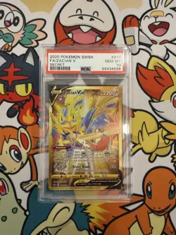 2020 Pokemon Sword & Shield Zacian V Secret Rare 211/202 PSA 10 GEM MINT - Image 1