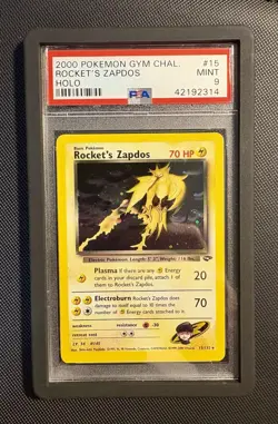 Pokemon Gym Challenge Rocket’s Zapdos Holo Rare Psa 9 mint - Image 1