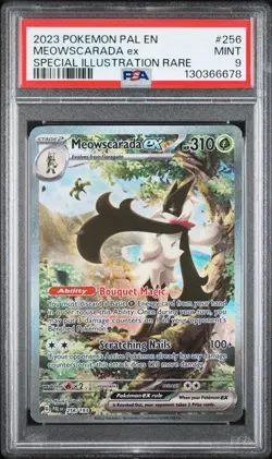 Pokemon Meowscarada EX 256/193 Special Illustration Rare Paldea Evolved PSA 9 - Image 1