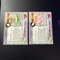 Pokemon #102 Exeggcute and Exeggutor #103 TOPPS Series 2 TV Animation blue foil - Image 2