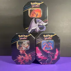 Pokemon TCG Crown Zenith Tin Lot of 3 Galarian Articuno Zapdos Moltres SEALED - Image 1