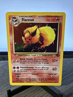 Pokemon TCG Flareon Jungle 3/64 Holo Unlimited Holo Rare LP - Image 1