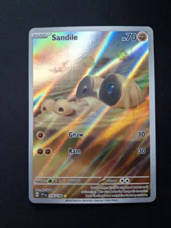 Pokemon TCG Sandile Scarlet & Violet Base Set 216/198 Holo Illustration Rare NM - Image 1