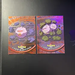 Topps Pokemon TV Animation - Koffing and Weezing #109/110 holo foil blue - Image 1