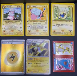 12x Pokemon Cards Ampharos Flaaffy Mareep Lot - Holo 1st Edition Vintage TCG - Image 4