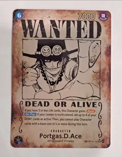 One Piece Carrying On His Will *PORTGAS.D.ACE* Wanted OP13-119 SEC Error Card SP - Image 4