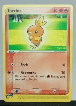 Torchic 73/109 EX RUBY & SAPPHIRE Pokemon E Reader Card Common 040718 - NM - Image 1