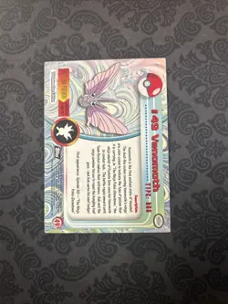 VENOMOTH #49 TOPPS Series 1 Holo Black Logo 2nd Print Pokemon Card - Image 2