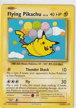 Pokemon Mappa TCG XY Evolution No. 110/108 Flying Pikachu Inglese - Image 1