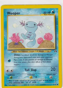 Pokemon Card Trading Neo Revelation No. 71/75 Wooper English - Image 1