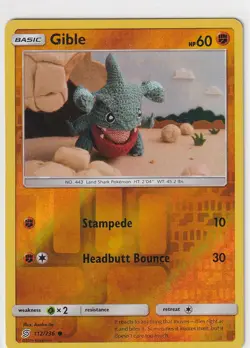 Pokemon Card Union of Kindred Spirits No 112/236 Gible Reverse Holo English - Image 1