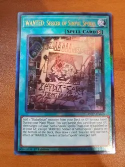 WANTED: Seeker of Sinful Spoils RA03-EN074 Collector's Rare With Top Loader - Image 3