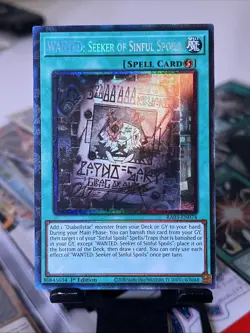 YuGiOh! WANTED: Seeker of Sinful Spoils RA03-EN074 Prismatic Collector's Rare - Image 1