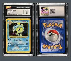 CGC 8 Gyarados 1999 Base Set 6/102 Holo Pokemon Card psa - Image 1