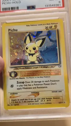 Pokemon TCG Pichu 12/111 Holo Rare Card PSA 8 NM-MT 2000 Neo Genesis - Image 2