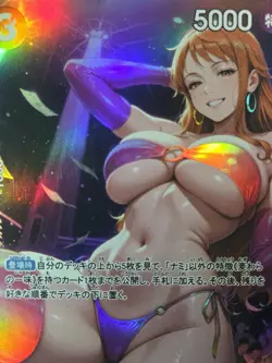 NAMI One Piece Waifu Goddess Card CUSTOM MADE Black label - Image 3
