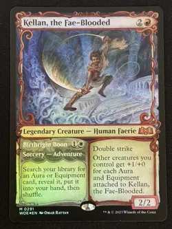 1x MTG Kellan, the Fae-Blooded (Showcase, Foil) - Wilds of Eldraine (WOE) #291 - Image 1