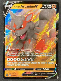 Pokemon Hisuian Arcanine V 090/195 SIT Silver Tempest NM - Image 1
