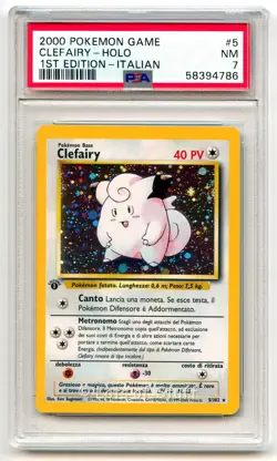 PSA 7 NEAR MINT Italian Clefairy Base Set 1st Edition Holo Pokemon 5/102 -86 - Image 1