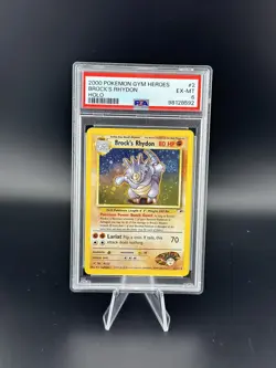 2000 POKEMON GYM HEROES HOLO #2 BROCK'S RHYDON PSA 6 - Image 1