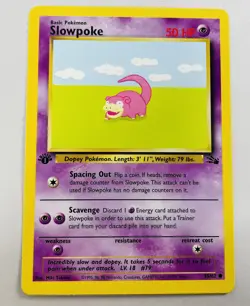 1999 Pokemon TCG Slowpoke 55/62 - 1st Edition, Fossil, Regular, NM-Mint - Image 1