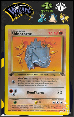 Carte Pokemon Rhinocorne 61/64 Edition 1 Ed 1 Jungle Wizards FR 4 - Image 1