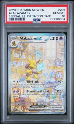 2023 POKEMON MEW EN-151 SPECIAL ILLUSTRATION RARE #201 ALAKAZAM EX PSA 10 - Image 1
