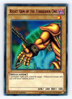 Yugioh Right Arm of the Forbidden One YGLD-ENA20 1st Edition Ultra Rare - NM ?? - Image 1