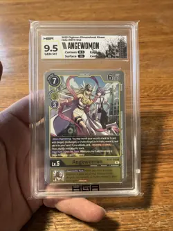 Digimon Card Game Angewomon BT11-042 Rare Dimensional Phase - Graded HGA 9.5 - Image 3