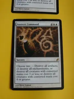 Austere COmmand. Rare SOrcey MTG 2 Card. Lorwyn. - Image 2