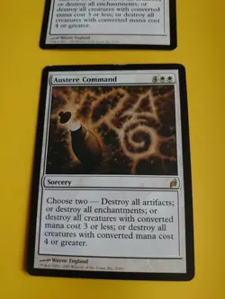 Austere COmmand. Rare SOrcey MTG 2 Card. Lorwyn. - Image 3