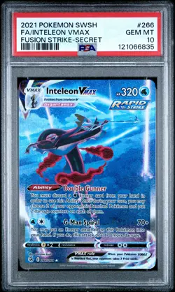 2021 POKEMON SWORD & SHIELD FUSION STRIKE SECRET FULL ART/INTELEON VMAX PSA 10 - Image 1