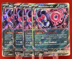 4X Pokemon TCG Munkidori EX 037/064 Shrouded Fable Double Rare English 2024 NM - Image 1