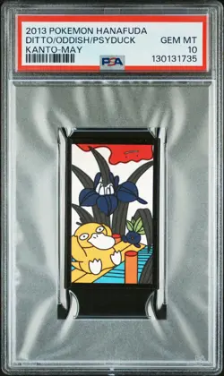 2013 POKEMON HANAFUDA KANTO MAY DITTO/ODDISH/PSYDUCK PSA 10 - Image 1