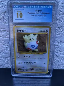 CGC UNIVERSAL Pristine 10 Japanese Pokemon (2001) Togepi Darkness, and to Light - Image 4