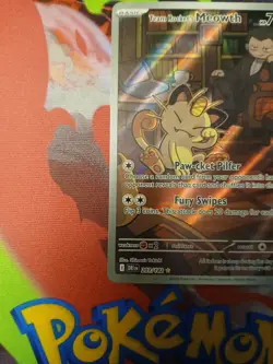 Pokemon TCG Team Rockets Meowth Card 203/182 Destined Rivals Set - Image 2