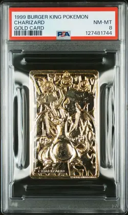 1999 BURGER KING POKEMON GOLD METAL CARD CHARIZARD PSA 8 NM-MINT LOW POP! - Image 1