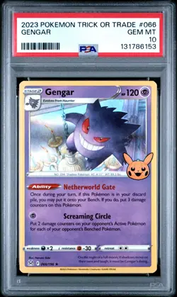 Pokemon TCG Gengar 066/196 2023 Trick or Trade Holo Rare Card - PSA 10 GEM MINT - Image 1